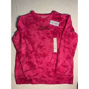 Cat Jack Kids Tie Dye Sweatshirt XL Pink "Share Kindness" Graphic Top NWT